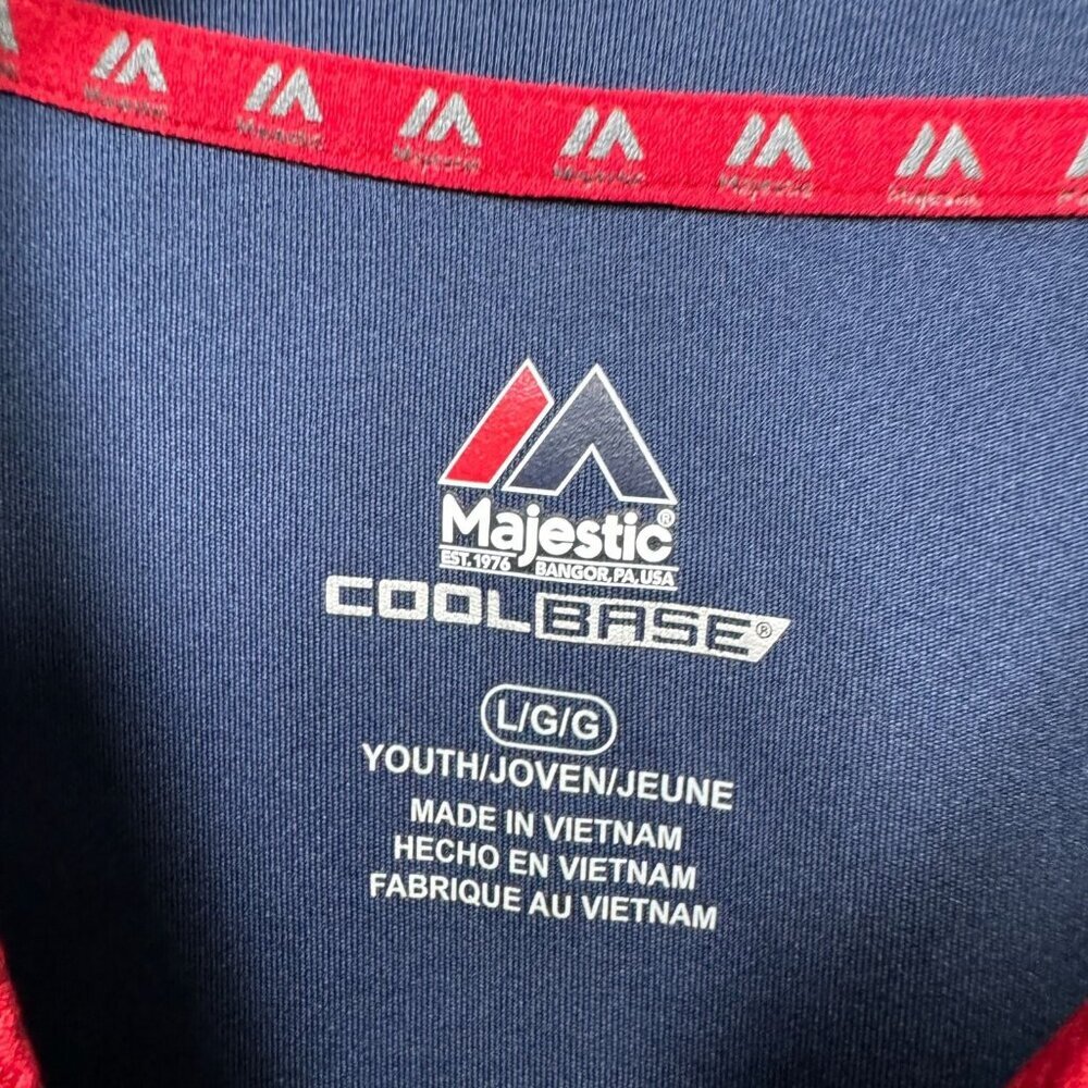 Majestic Cool Base Myrtle Beach Twins Baseball Jersey Youth Large Blue Red #10 - Picture 6 of 9